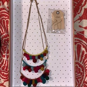 3 layered colorful Pom Pom necklace